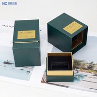 OEM Nouveau design Boîte dure verte en feuille d'or Bouteille de parfum de maison Boîtes cadeaux pour hommes Boîtes en papier de parfum pour emballage de parfum