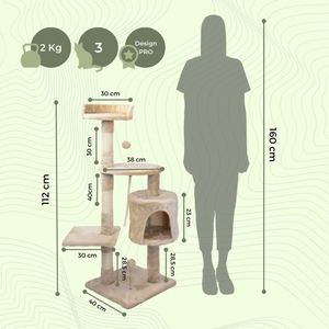 En gros, Arbre à chat luxueux et personnalisé pour la maison, avec grand condo pour animaux en peluche et griffoir en bois de sisal naturel - Product Image 2