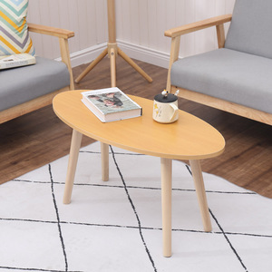 Modern Oval Coffee <b>Table</b> Laminate Top Wood Legs <b>Small</b> Living Room Sofa Side <b>Table</b> - Product Image 2