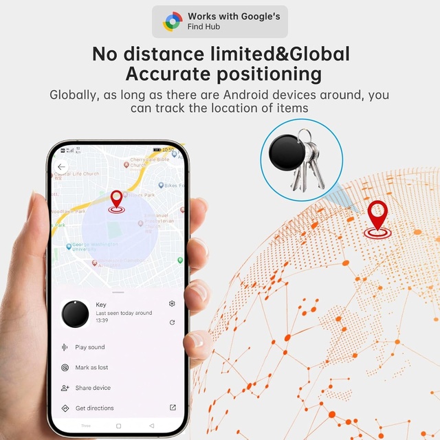 1 Pet Android 4G GPS Tracker 1P Air Tag IP67 Waterproof Bluetooth Smart Tag Plastic 1 Year Long Battery Google Find My Device
