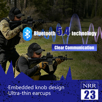 OEM Toplu Çift Mikrofonlu Bluetooth Taktik Kulaklıklar NRR 23dB Ses Yükseltmeli Atış Kulak Koruyucu Kulaklık