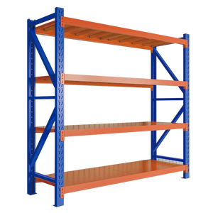 رفوف معدنية شديدة التحمل 4 طبقات قابلة للتعديل بدون مسامير، رفوف تخزين فولاذية للمستودعات والجراجات - Product Image 1