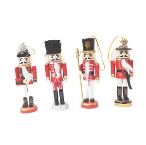 Cascanueces colgante de madera de 13cm soldado rojo al por mayor para decoración de árbol - Product Image 4