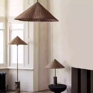 Lámpara de pie de madera maciza estilo Wabi Sabi, madera de nogal, estilo chino moderno vintage, fuente de luz LED, base E27, para sala de estar, estudio - Product Image 2