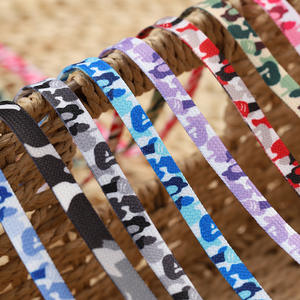 YH Unisex 8mm de ancho plano poliéster camuflaje cordones para zapatillas transferencia de calor para zapatos AF1 <span class=keywords><strong>DUNK</strong></span> <span class=keywords><strong>AJ1</strong></span> - Product Image 3