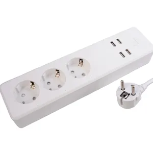 Europe standard 3 AC outlets 1.5 meter cable household WIFI smart plug and socket with 4 USB port electrical power strips