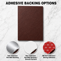 Feuille de similicuir denim vierge 12x24 pouces, marron à noir, en similicuir PU avec support en mousse grise et adhésif activé par la chaleur