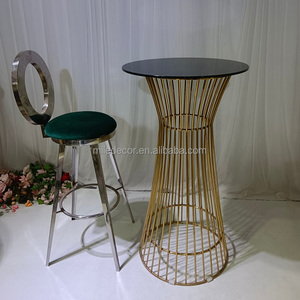 Mesa de <span class=keywords><strong>Bar</strong></span> Redonda de Acero Inoxidable en Oferta, Juego de Mesa Alta con Sillas para Restaurantes y Bares - Product Image 6