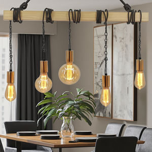 מודרני הוביל נברשת זכוכית מתכווננת גובה עץ תליון אור למסעדה, חדר תקרה - Product Image 2