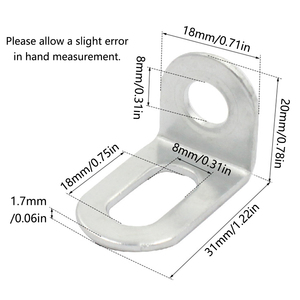 Supports d'angle en acier inoxydable en forme de L, plaques de <span class=keywords><strong>fixation</strong></span> métalliques à angle droit de 90 degrés avec 2 trous de montage pour meubles domestiques - Product Image 4