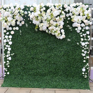 M460 Wedding Centerpieces Party Floral 3D Wall Decoration Flower Wall Panel Backdrop White Green Silk Artificial Flower Wall