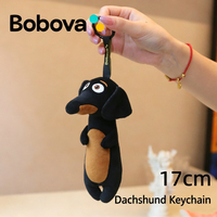 Gantungan Kunci Anjing Dachshund Boneka Plush Custom, Liontin Anjing Pendek Isi Kapas PP, Hewan Boneka Lucu, Hadiah Ulang Tahun, Penghibur untuk Anak-Anak Balita