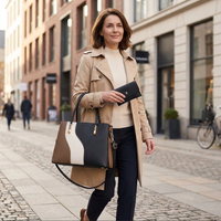 Sac à main et bandoulière carré en cuir végétalien de qualité supérieure, tendance 2026, prêt à être expédié, esthétique, luxe discret, color block, pour femme