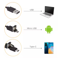 Endoscope industriel mobile USB 3-en-1 portable et étanche 107 avec caméra vidéo Full HD 3,9 mm 6 LED pour inspection de tuyaux et canalisations