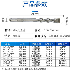 Ciseaux à maçonnerie Fuxin en carbure cémenté, tige ronde, qualité industrielle, pour béton et murs en briques de ciment - Product Image 4