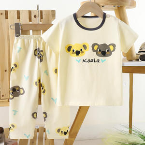 Conjunto de Manga Corta para Niños, Algodón Puro, <span class=keywords><strong>Camiseta</strong></span> de Verano para Bebés, Ropa de Casa para Niños, Leggings para Niñas, Pijamas, Ropa Infantil - Product Image 4