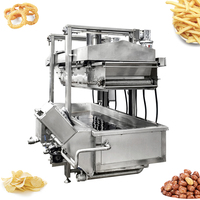 Automatische Doorlopende Transportband Friteuse Vishuid Gehaktballetjes Varkensvlees Gebakken Kipnugget Frituurmachine