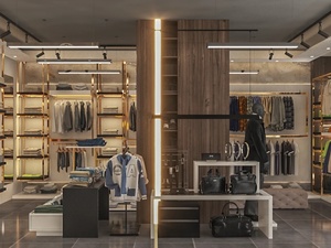 Custom Menswear Store Display Furniture Garment Showcase Apparel Cabinet Retail Fixture Boutique Turnkey Fit-out - Product Image 1