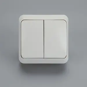 2 Gang 2 Way Switch 2 Gang 1 Way German Standard Surface Mounted Electrical Wall Switch With Lamp