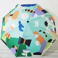 Parapluie de golf inversé double couche 190T à impression couleur intégrale, ouverture manuelle, baleines en fibre de verre, design original – Nouvelle collection très tendance