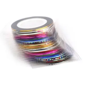 Factory Price Wholesale Nail Tips Decoration 37 Colors Gold & Sliver Line Striping Tape Line Gel Nail Polish Sticker