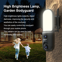 Caméra de jardin intelligente Vstarcam FC4 à double objectif WiFi, caméra de cour étanche avec audio bidirectionnel, lampe murale projecteur Full HD 24h/24