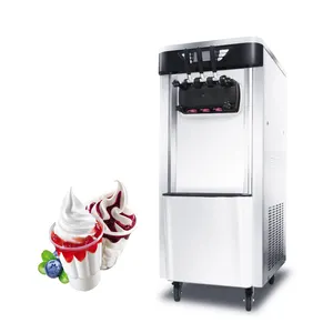 Goshen เครื่องทำไอศกรีมเจลาโต้,เครื่องทำไอศกรีม3รสชาติและบิดแบบนุ่มไอศกรีมแช่แข็ง