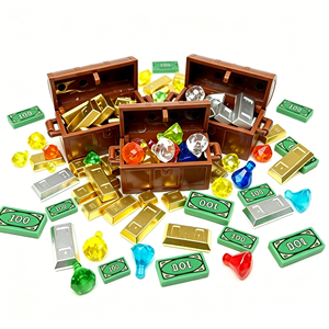 Nouveaux accessoires MOC : pièces de construction, lingots d'<span class=keywords><strong>or</strong></span> et d'argent, diamants, pièces de monnaie – Ensemble créatif pour figurines de construction de scènes - Product Image 1