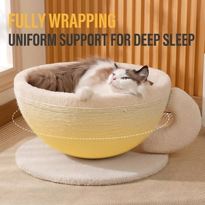 Arbre à chat en sisal moderne et écologique, grand espace, avec lit à gratter en forme de tasse à café, sans perte de fibres, pour chats, utilisable en toutes saisons - Product Image 3