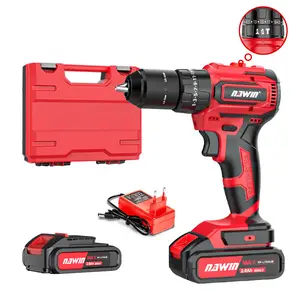 NAWIN RTS industrial grade 80NM Drilling Machine Power Drills Tool Sets equipped with two batteries for household use