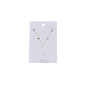 Collier en perles de zircon plaqué or en acier inoxydable, bijoux de fête pour femmes, cadeau tendance - Product Image 3