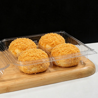 4-delige wegwerp clamshell bakkerijdoos, stapelbaar, voor brood, gebak & taarten