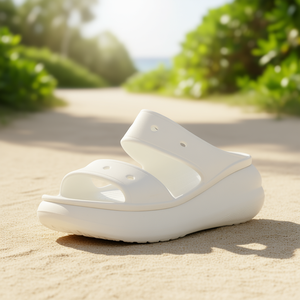 Crocs Classic Crush Sandal White Wedge Chaussures d'été rembourrées en EVA à bout ouvert pour femme Modèle MSS-TM207670100 - Product Image 2