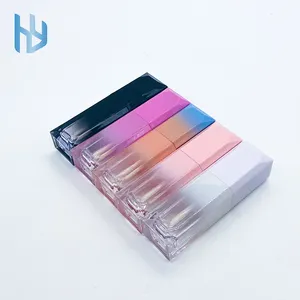 Manufacturer inventory 5ml gradual change square lip gloss tubecosmetic packaging