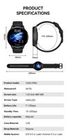 Reloj Inteligente VG53 Pro ODM/OEM 2025, Resistente al Agua 3ATM, Pantalla AMOLED de 1.43 Pulgadas, GPS para Hombre, Reloj Inteligente VG53 PRO para Mujer