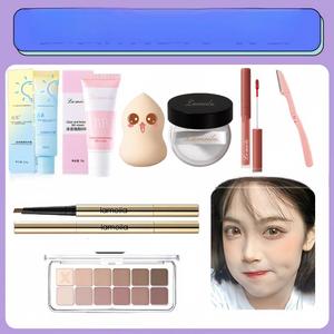 Set de Maquillaje Ligero para Principiantes, Estudiantes, Set Completo de Cosméticos, Paleta de Sombras de Ojos, Lápiz Labial, Bolsa de Cosméticos - Product Image 6
