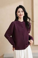 Damen Strickjacke mit Knopfleiste Langarm Elegante Lässige Damen Basis-Strickpullover Oberbekleidung Winter-Cardigan für Frauen