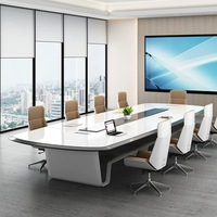 Table de conférence rectangulaire 12 places de 2,74 m en MDF pour salle de réunion, bureau, salle à manger, usage commercial – Vente en gros