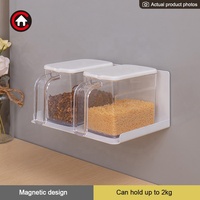 Étagère murale magnétique pour bocaux, design large et profond, rangement pour bouteilles, organisateur de cuisine