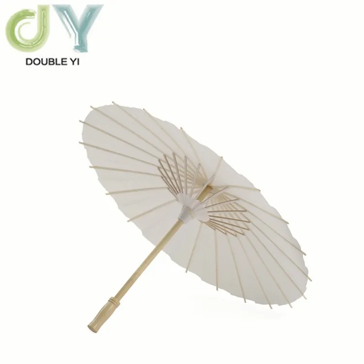 結婚式のためのDIY装飾中国空白竹ハンドル紙傘