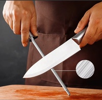 Prix usine Chef cuisine couteau aiguiseur stocké couteau ciseaux 6 pièces en acier inoxydable couteau ensemble avec porte-bloc en bois