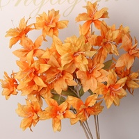 Fleurs artificielles orange, 10 tiges en plastique PU et soie, pour arrangements floraux événementiels, fleurs en soie pour mariage, vente en gros