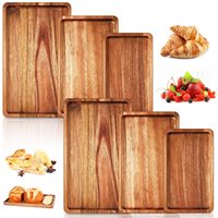 Plateaux de service rectangulaires en bois modernes et écologiques Plats durables pour la maison Mariage Restaurant Utilisation longue durée