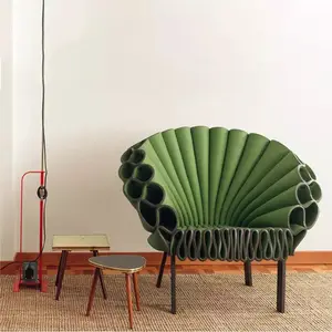 Nouveau design chaise paon Dror fauteuil de salon avec feuilles froissées de meubles de maison