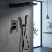 Ensemble de douche mural de luxe de haute qualité avec mitigeur, finition polie, poignée unique, douchette à main haute pression en laiton
