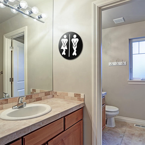 Placa <span class=keywords><strong>de</strong></span> advertencia <span class=keywords><strong>de</strong></span> género <span class=keywords><strong>de</strong></span> diseño moderno, letreros <span class=keywords><strong>de</strong></span> baño, letrero <span class=keywords><strong>de</strong></span> baño para hombres y mujeres con cinta fuerte duradera <span class=keywords><strong>de</strong></span> doble cara - Product Image 5