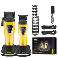 Tondeuse à cheveux professionnelle rechargeable VGR V-877 S2 DLC Blade 9000RPM, combo barbier, tondeuse à cheveux professionnelle pour salon