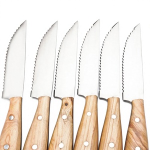 Juego de 6 Cuchillos para Pan Jexa con Hojas Dentadas de Acero Inoxidable, Mangos de Madera, Ecológicos, Ambidiestros, Acabado Satinado - Product Image 2