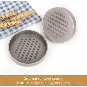 Prensa Manual para Hamburguesas Mini, <span class=keywords><strong>Fácil</strong></span> de Desmoldar, Antiadherente, con Mango de Madera, Molde de Aleación de Aluminio para Hacer Hamburguesas Caseras - Product Image 2