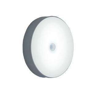 Lampe de nuit LED ronde à détecteur de mouvement pour armoire, alimentée par piles, lampe de chevet pour chambre à coucher, éclairage de placard domestique - Product Image 1